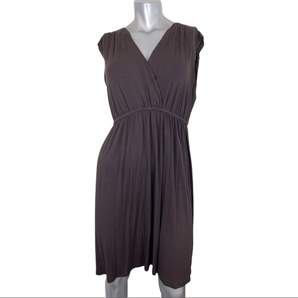 Spense Women's Dress Brown Medium Empire Waist Vneck Viscose Cap Sleeve - Picture 1 of 9